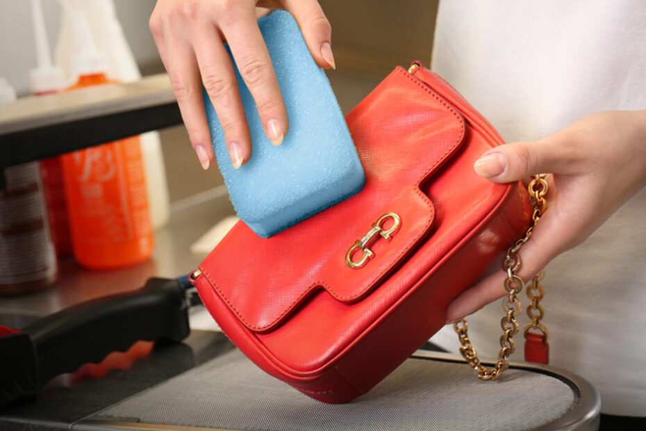 how to clean leather purse