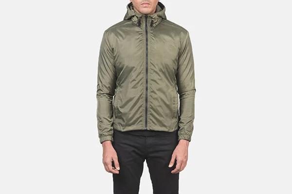 Jimmy Green Hooded Windbreaker Rain Jacket