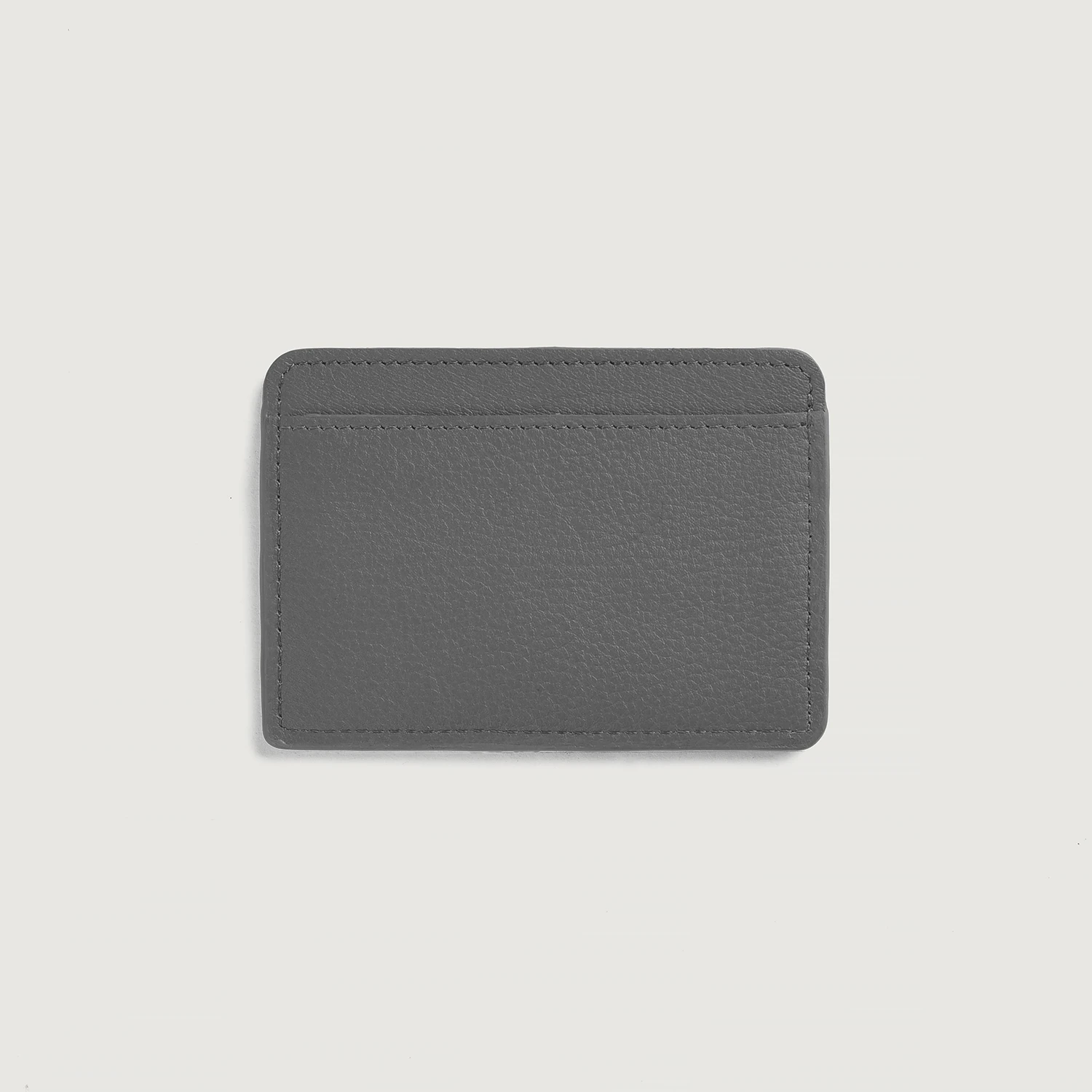 Karl Grey Leather Card Holder
