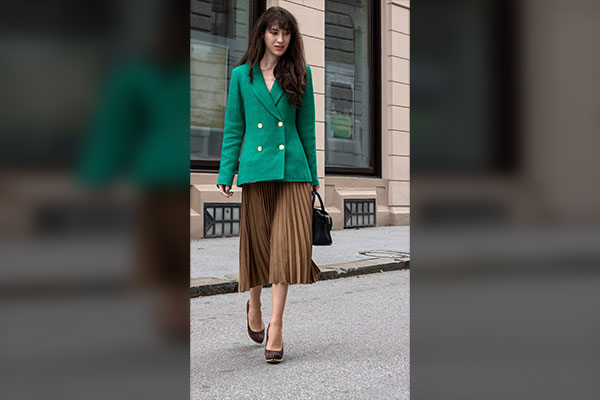 Long Skirt with Modern Blazer