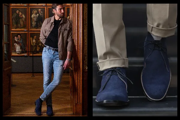 Matching Accessories with Shoes and Navy Suit