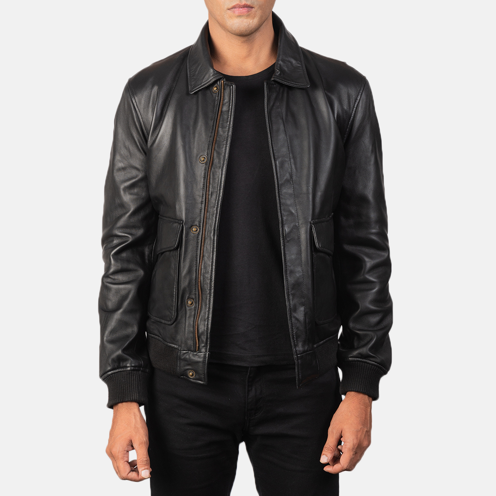 Coffmen  black leather jacket
