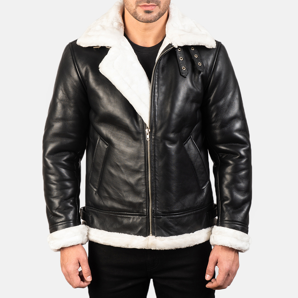 Francis B-3  black leather jacket
