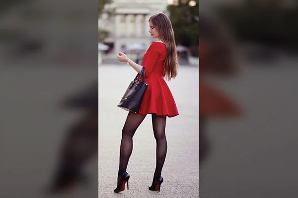 Mini Dress With Stockings 