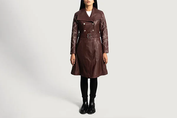 Missoni Maroon Leather Trench Coat