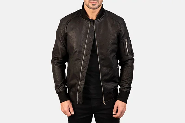 Snoop Dogg 2022 Black Leather Bomber Jacket