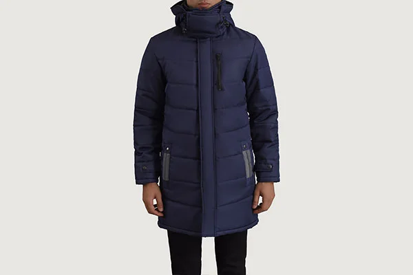 Moore Blue Hooded Parka Rain Jacket