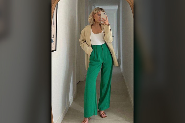 Office Wear Green Pants