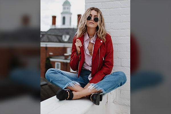 Outfit With Red Leather Jacket