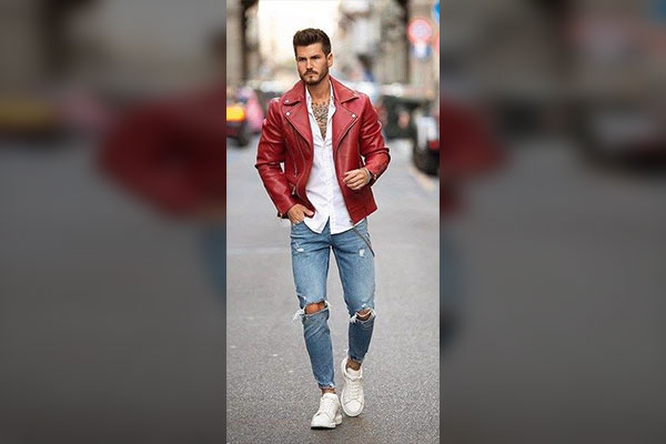 3. Outfits With Red Leather Jacket