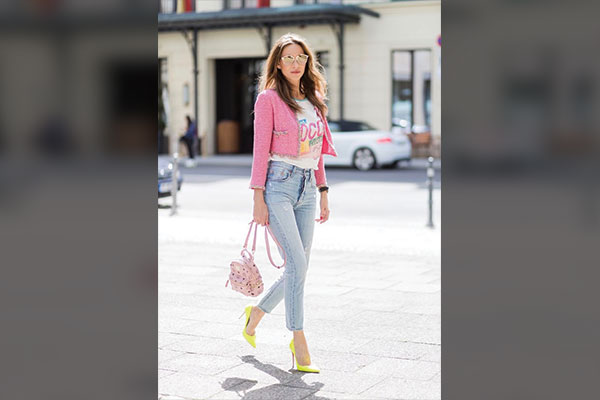 A Pink Jacket and Yellow Heels 