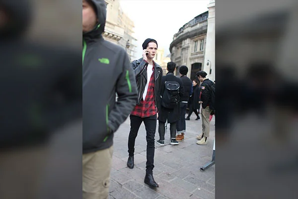 Red Shirt and Black Jeans