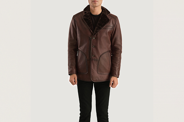 Rocky Brown Fur Lightweight Leather Winter Coat