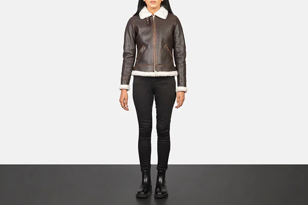 Sherilyn B-3 Brown Leather Bomber Jacket