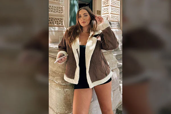 Sherpa Jacket With Crop Top