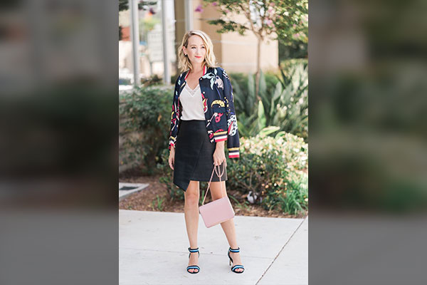 Stylish Skirt with Printed Jacket