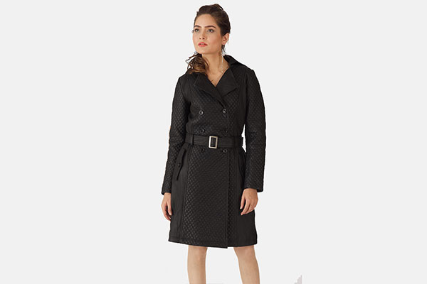 Sweet Susan Black Plus Size Leather Trench Coat