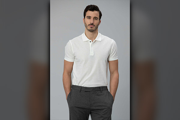 Polo Collar White T-shirt