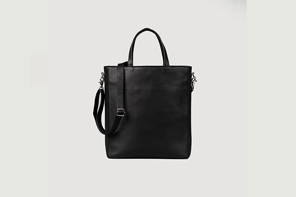 The Poet Midnight Black Leather Tote Bag
