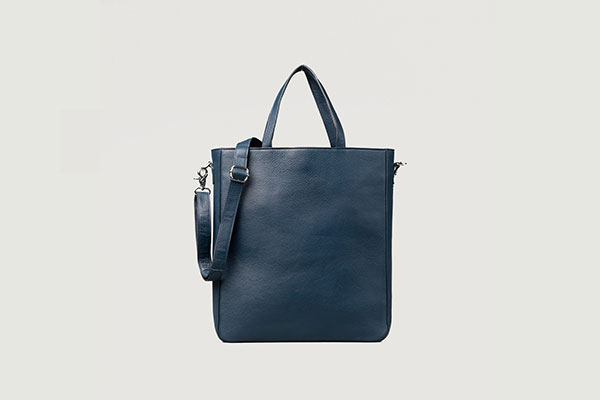 The Poet Midnight Blue Leather Tote Bag