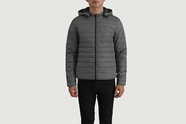 Tyler Grey Hooded Puffer Rain Jacket