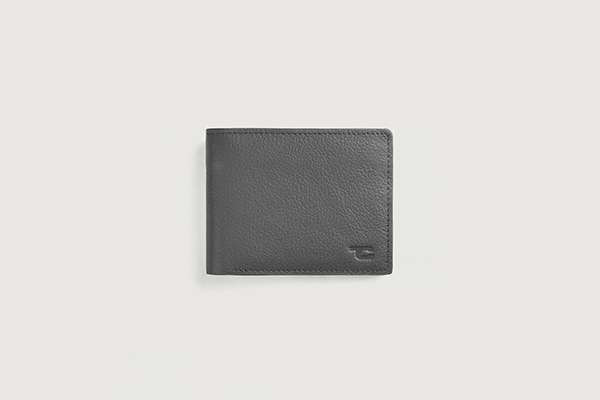 Voren Grey Leather Bi-fold Wallet