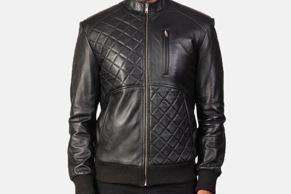  Leather Bomber Jacket With Quilted Details by The Jacket Maker 