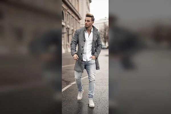 White Shirt and Charcoal Blazer