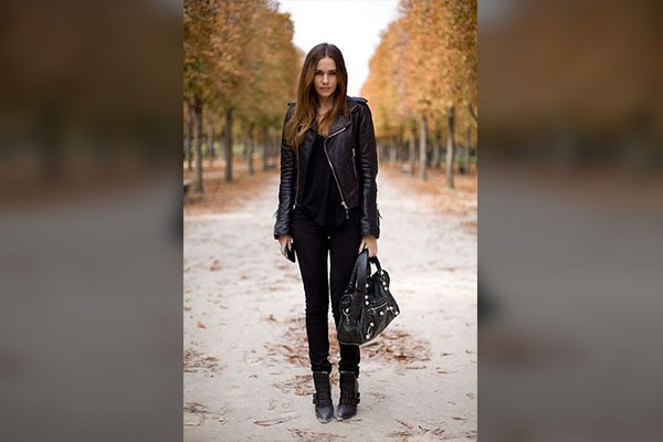 Women’s Black Leather Jacket Outfits