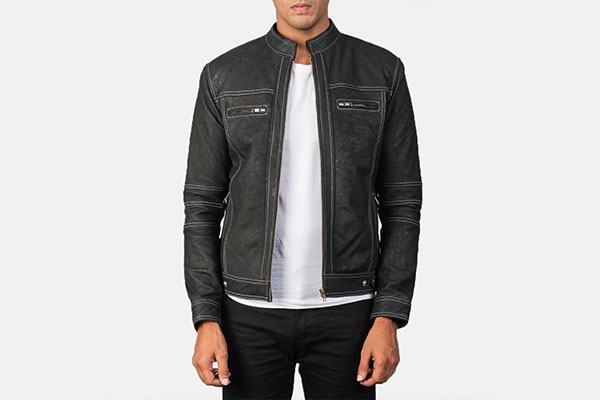 Youngster Distressed Black Leather Jacket