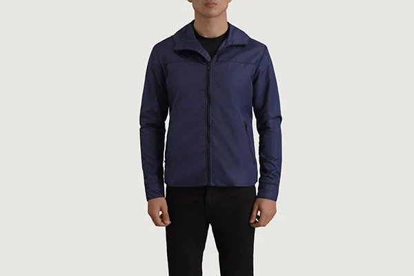 Wesley Blue Hooded Rain Jacket