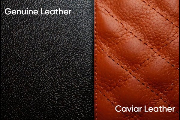 caviar leather vs genuine leather