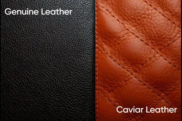 caviar leather vs genuine leather