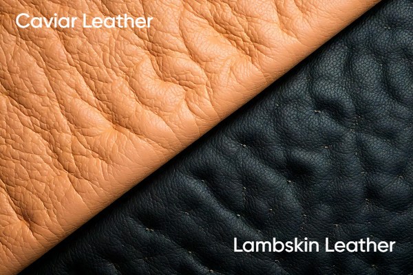 caviar leather vs lambskin