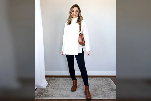 Wear with cozy knitwear