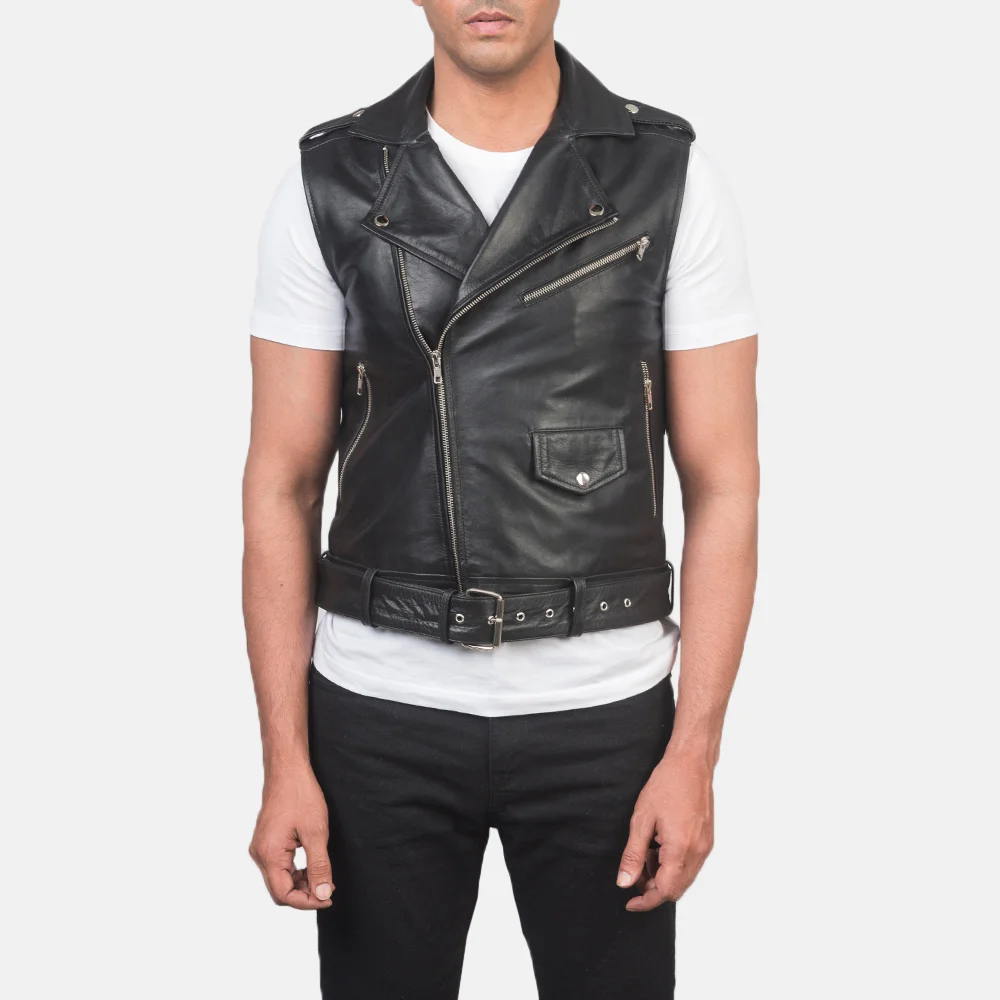 Men's Leather Biker Vest