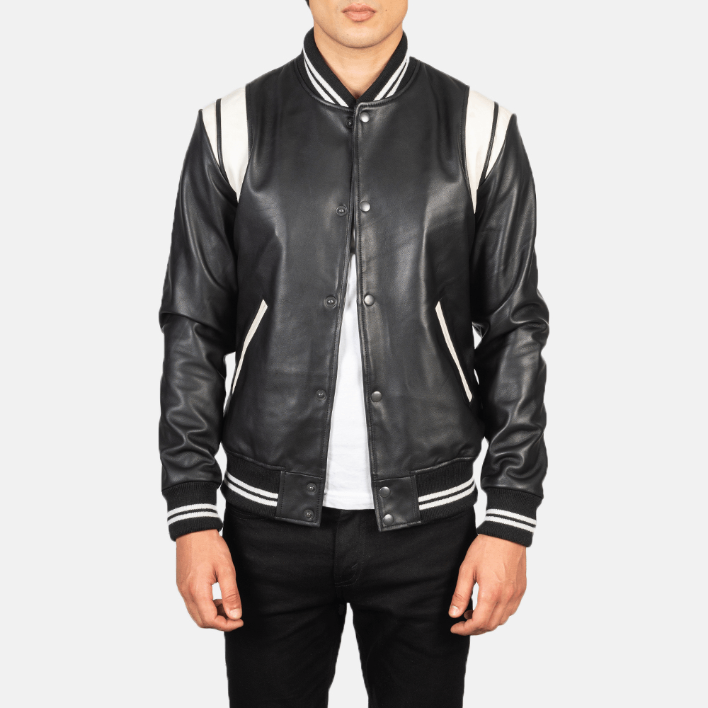 Dantee Best Black Leather Varsity Jacket