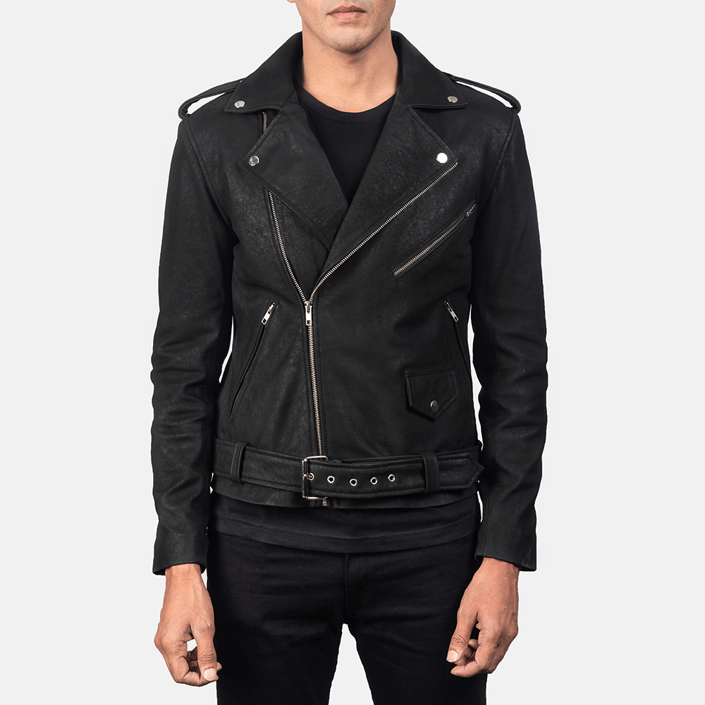 Allaric Alley Distressed Best Black Leather Biker Jacket