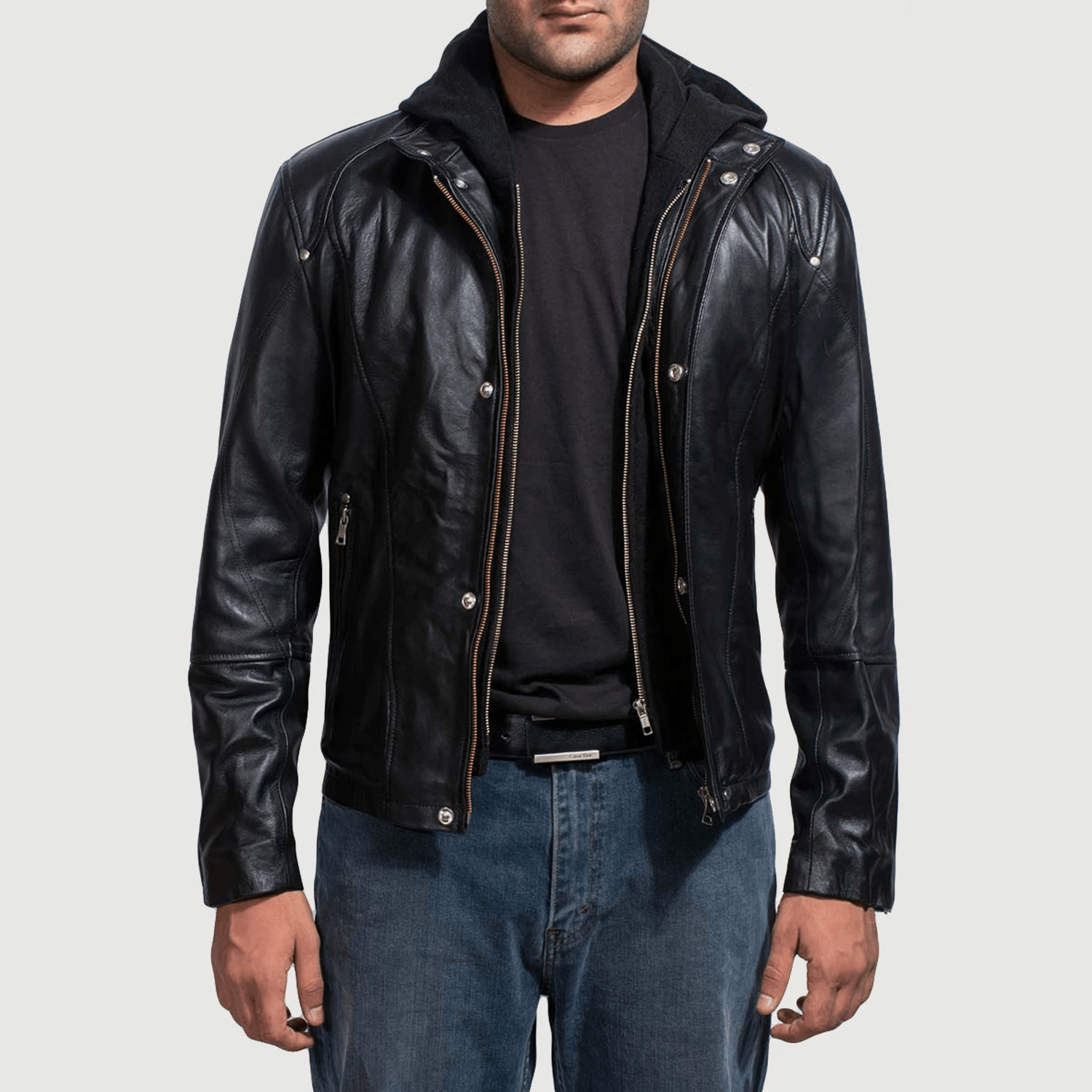 Full-Grain Highschool Black Leather Jacket