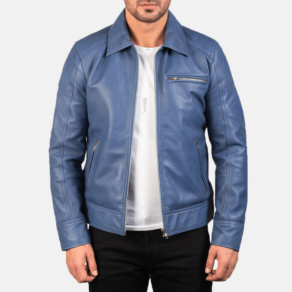 Best Lavendard Blue Affordable Leather Jacket