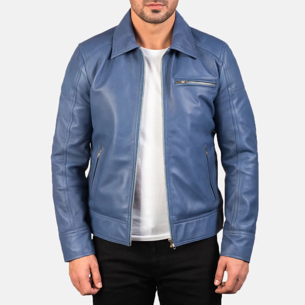Best Lavendard Blue Affordable Leather Jacket