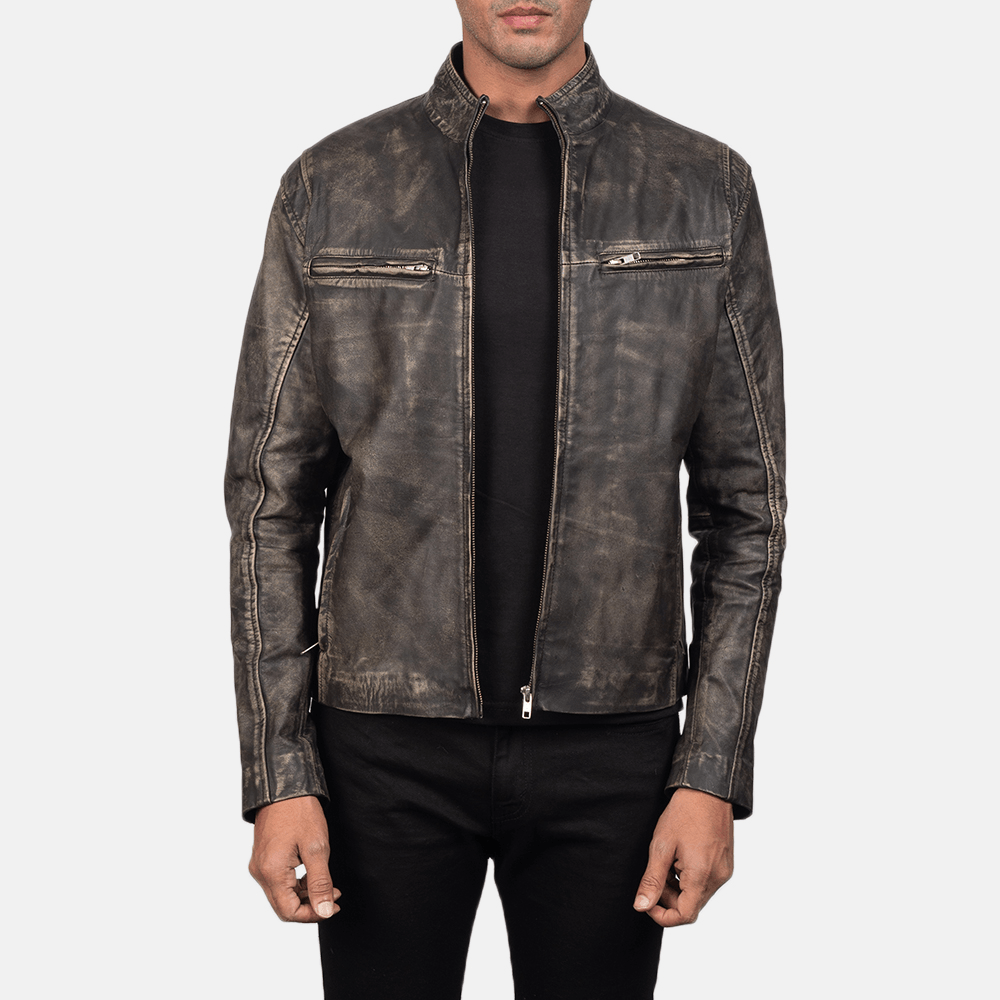 Best Ionic Distressed Brown Affordable Leather Jacket