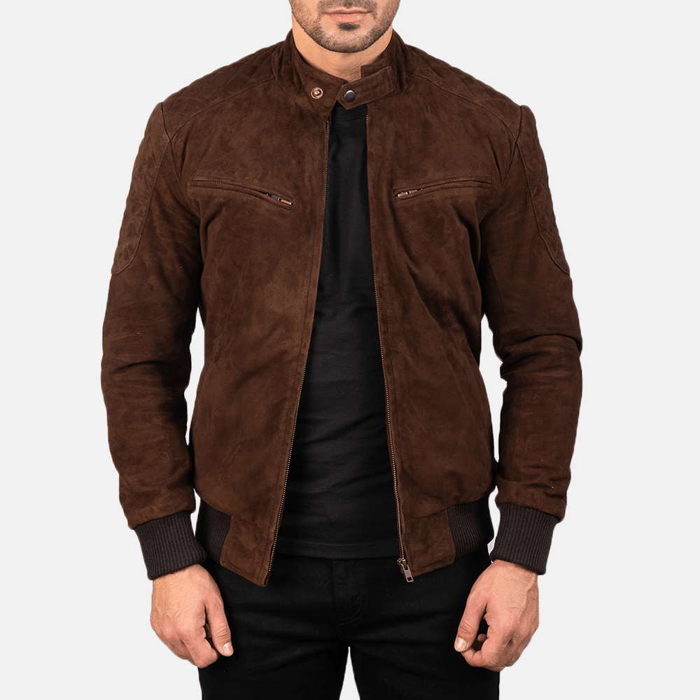 Best Sven Mocha Affordable Suede Leather Jacket