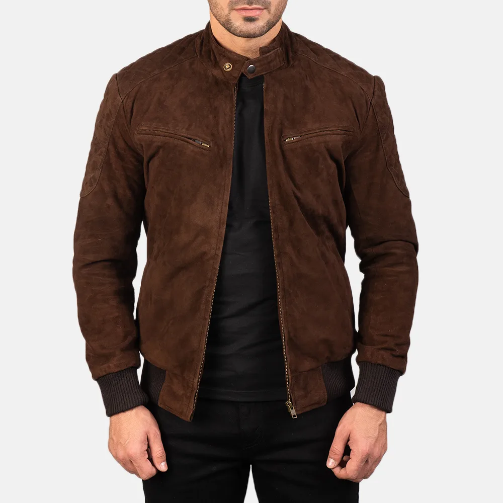 Best Sven Mocha Affordable Suede Leather Jacket
