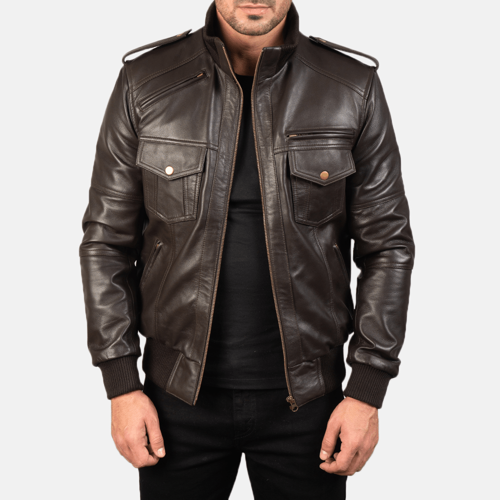 Best Agent Shadow Affordable Brown Leather Jacket