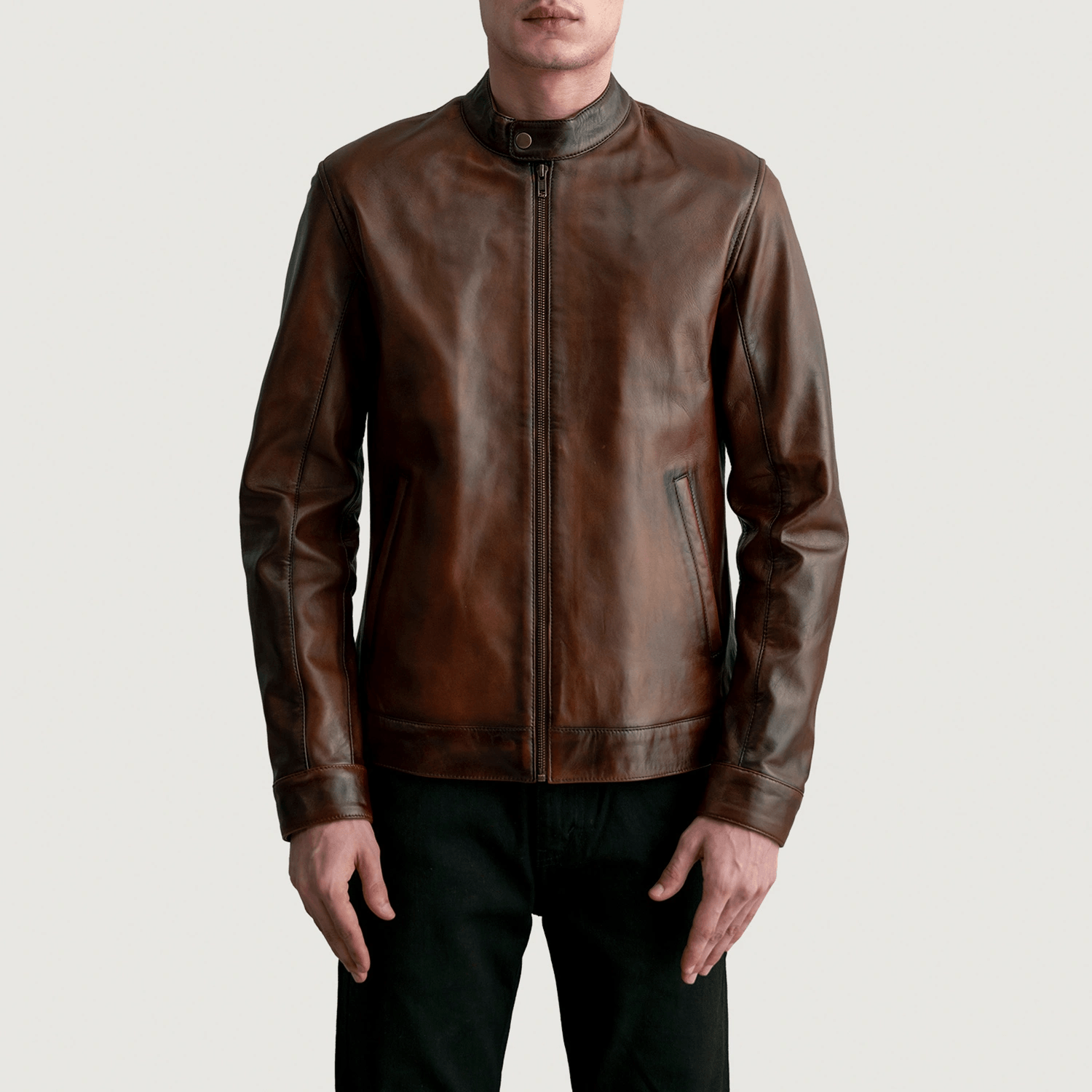 Best Zen Distressed Brown Affordable Leather Jacket