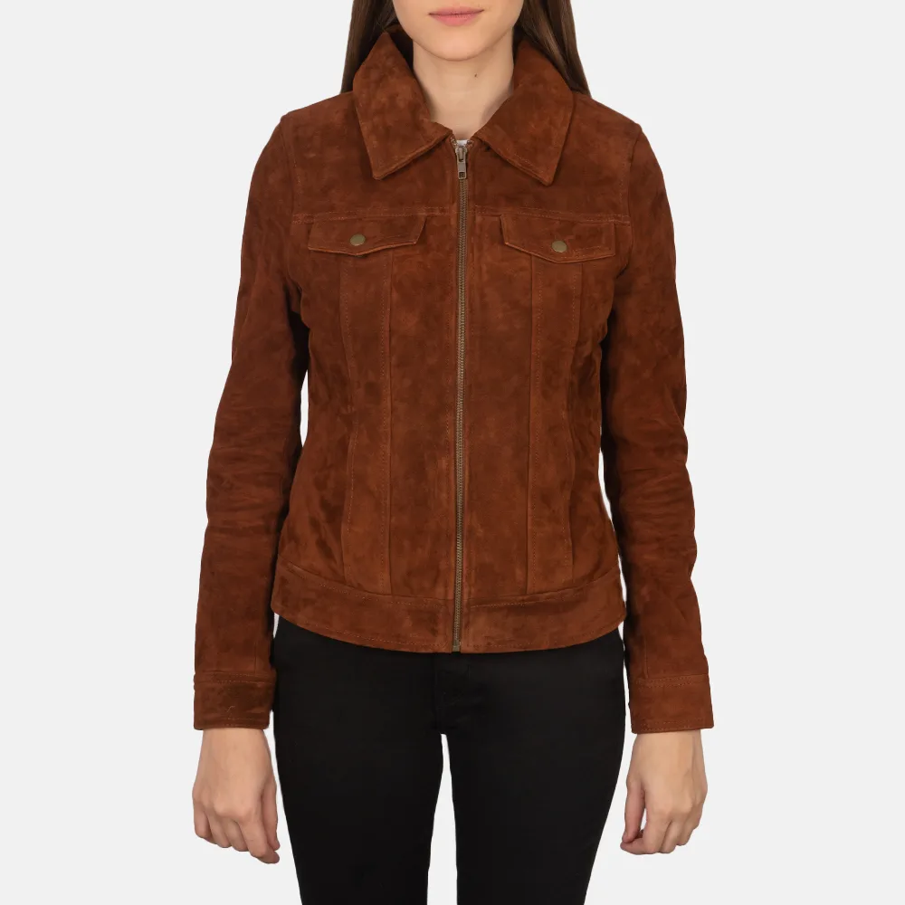 Best Suzy Brown Suede Jacket