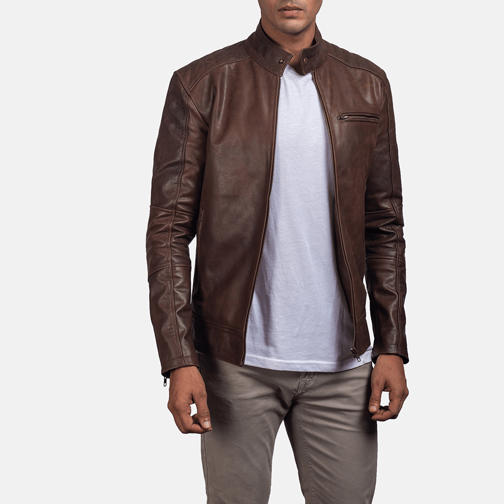 Men's Best Dean Brown Leather Biker Jacket