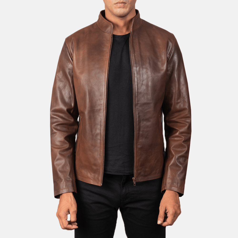 Men's Alex Distressed Brown Leather — Best Biker Jacket