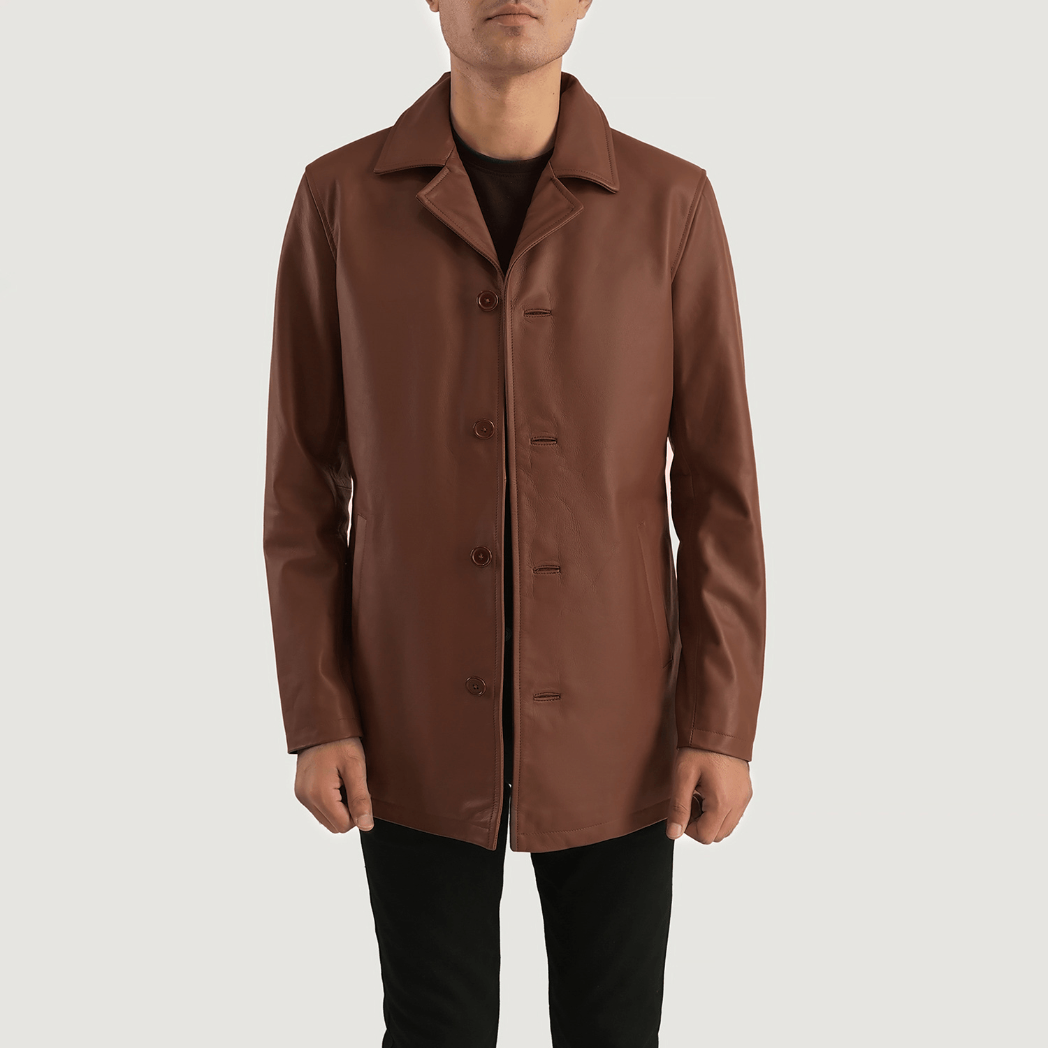 Urban Slate Brown Leather Best Coat For Men